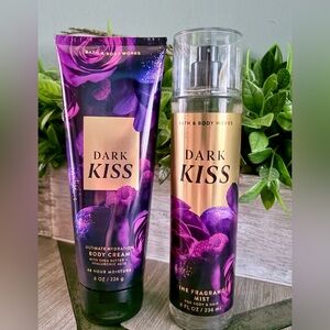 BBW Dark Kiss Body Mist Spray & Cream Bath & Body Works Vanilla Rose Raspeberry